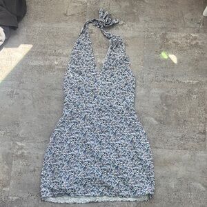 A&F Blue Floral Halter Mini Dress